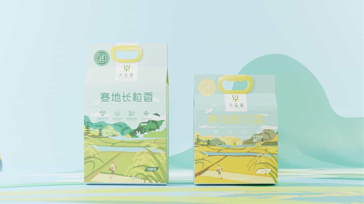 两组不同的大米包装pk!国潮占优or现代创意更胜一筹_15图  第7张